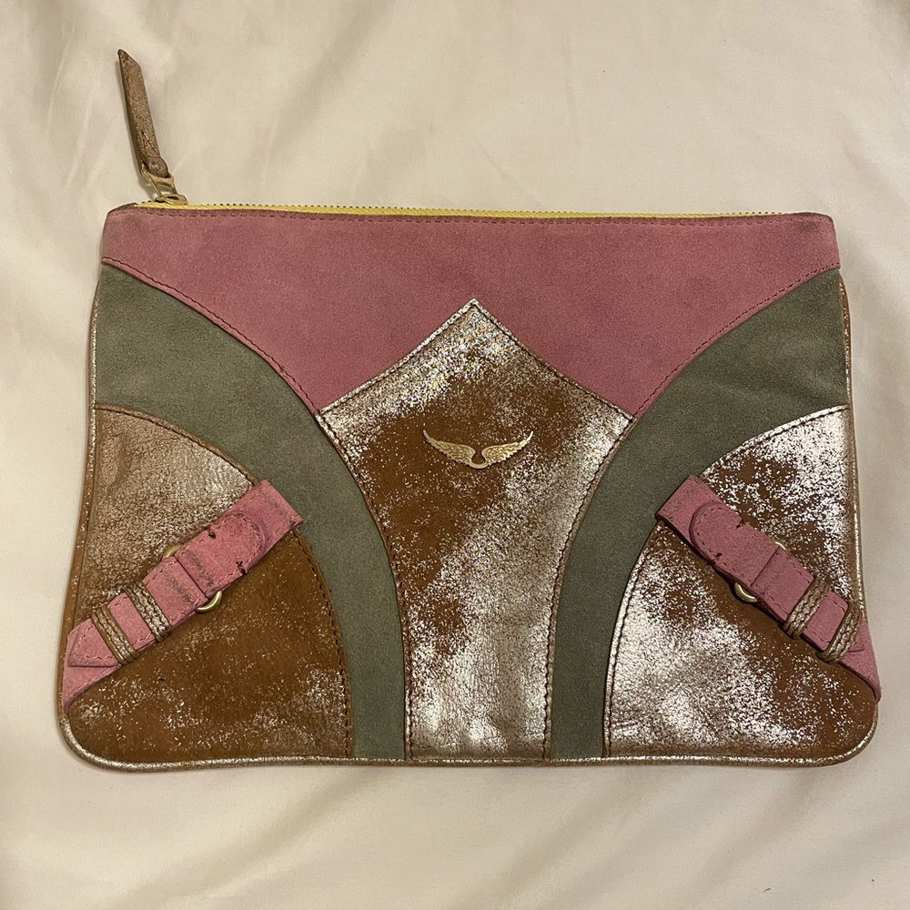 Zadig & Voltaire Zipped leather clutch